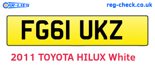 FG61UKZ are the vehicle registration plates.