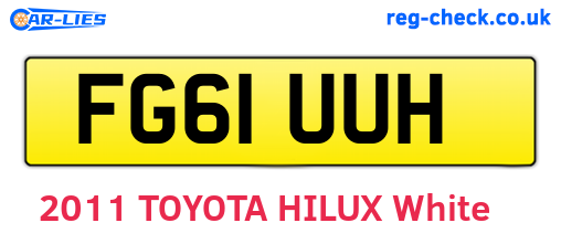 FG61UUH are the vehicle registration plates.