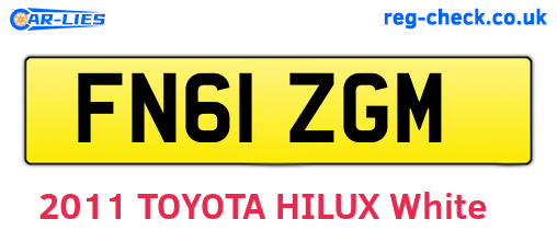 FN61ZGM are the vehicle registration plates.