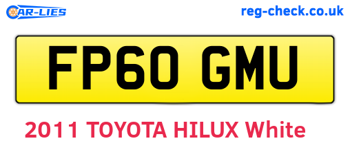 FP60GMU are the vehicle registration plates.