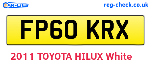 FP60KRX are the vehicle registration plates.