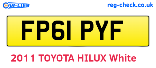 FP61PYF are the vehicle registration plates.