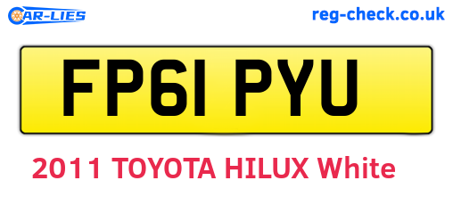 FP61PYU are the vehicle registration plates.