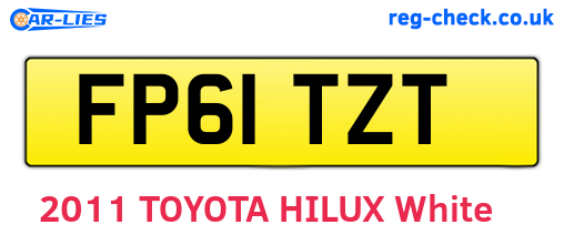 FP61TZT are the vehicle registration plates.