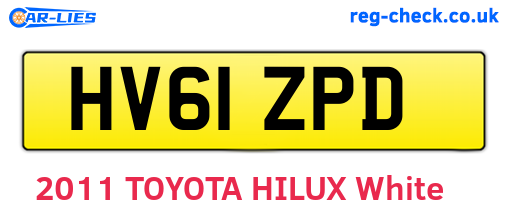 HV61ZPD are the vehicle registration plates.