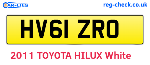 HV61ZRO are the vehicle registration plates.