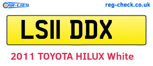 LS11DDX are the vehicle registration plates.