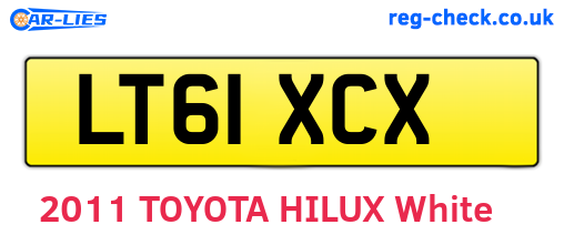 LT61XCX are the vehicle registration plates.