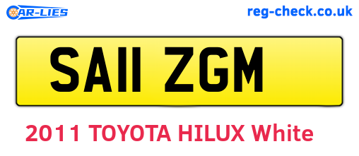 SA11ZGM are the vehicle registration plates.