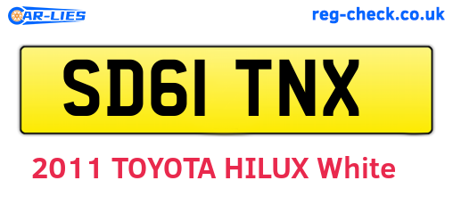 SD61TNX are the vehicle registration plates.