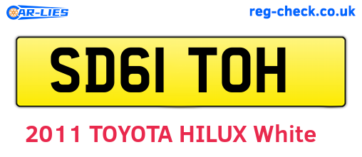 SD61TOH are the vehicle registration plates.