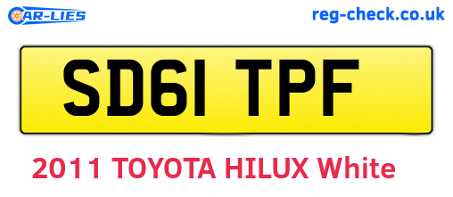 SD61TPF are the vehicle registration plates.