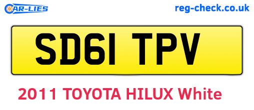 SD61TPV are the vehicle registration plates.