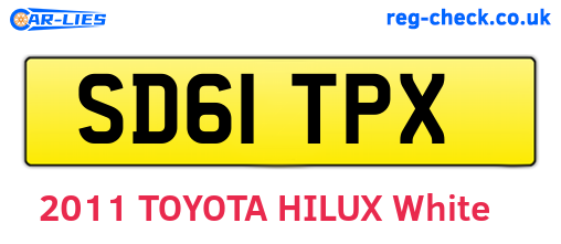 SD61TPX are the vehicle registration plates.