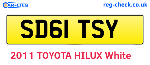 SD61TSY are the vehicle registration plates.