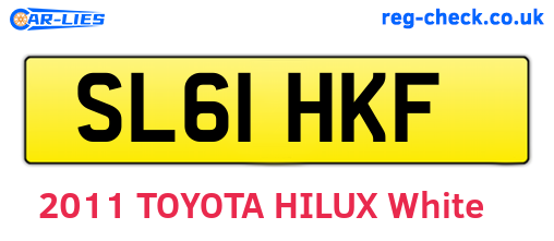 SL61HKF are the vehicle registration plates.