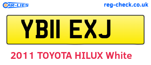 YB11EXJ are the vehicle registration plates.