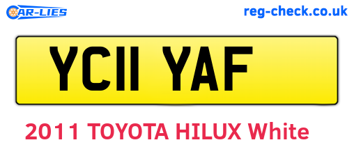 YC11YAF are the vehicle registration plates.