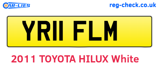 YR11FLM are the vehicle registration plates.
