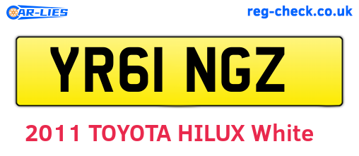 YR61NGZ are the vehicle registration plates.