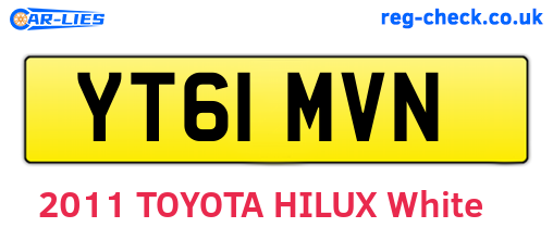 YT61MVN are the vehicle registration plates.