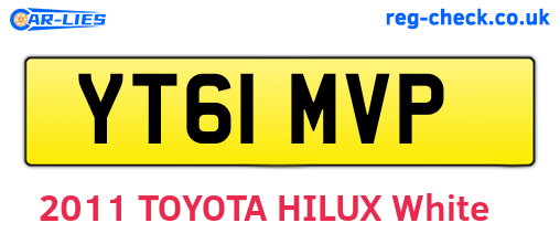 YT61MVP are the vehicle registration plates.