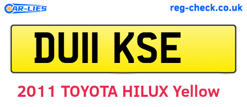 DU11KSE are the vehicle registration plates.