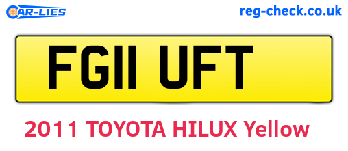 FG11UFT are the vehicle registration plates.