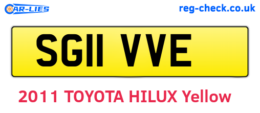 SG11VVE are the vehicle registration plates.