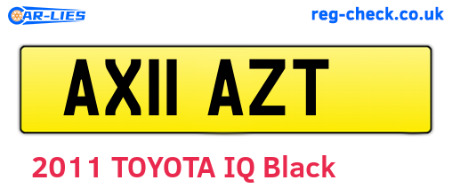 AX11AZT are the vehicle registration plates.