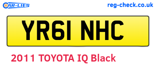 YR61NHC are the vehicle registration plates.