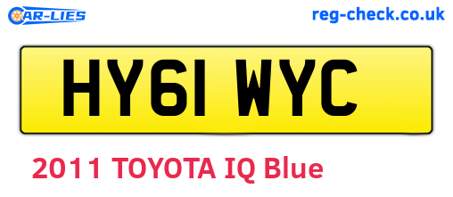 HY61WYC are the vehicle registration plates.