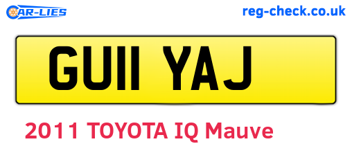 GU11YAJ are the vehicle registration plates.