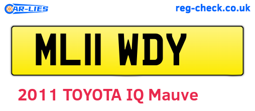 ML11WDY are the vehicle registration plates.