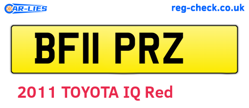 BF11PRZ are the vehicle registration plates.