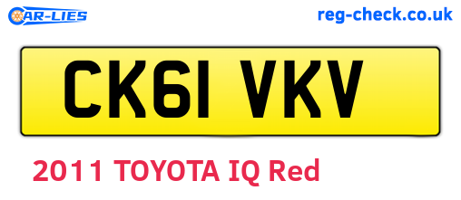 CK61VKV are the vehicle registration plates.