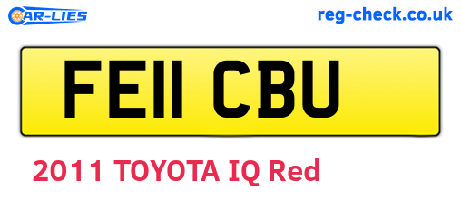 FE11CBU are the vehicle registration plates.