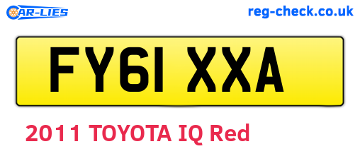 FY61XXA are the vehicle registration plates.