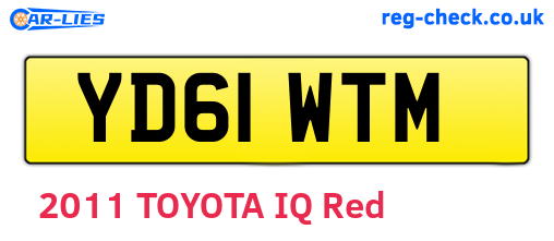 YD61WTM are the vehicle registration plates.