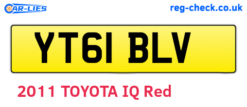 YT61BLV are the vehicle registration plates.