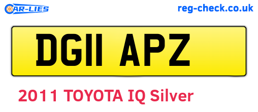 DG11APZ are the vehicle registration plates.