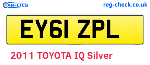 EY61ZPL are the vehicle registration plates.