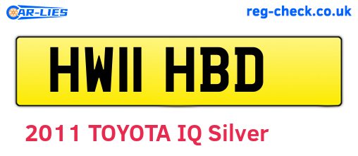 HW11HBD are the vehicle registration plates.