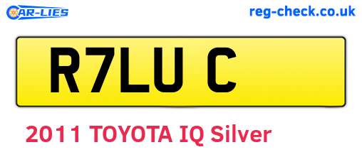 R7LUC are the vehicle registration plates.