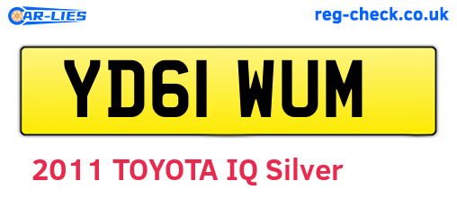 YD61WUM are the vehicle registration plates.