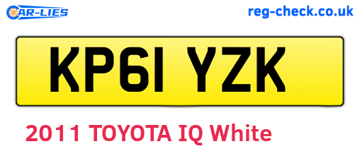 KP61YZK are the vehicle registration plates.