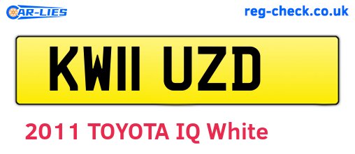 KW11UZD are the vehicle registration plates.