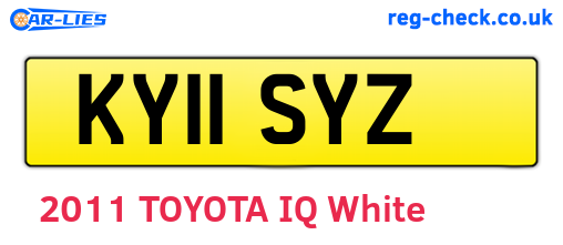 KY11SYZ are the vehicle registration plates.