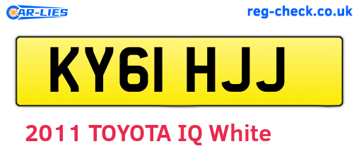 KY61HJJ are the vehicle registration plates.