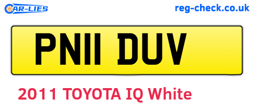 PN11DUV are the vehicle registration plates.